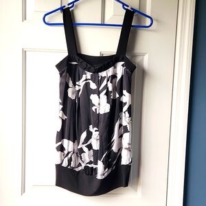 WHBM black silk women's top